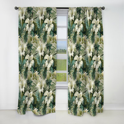 Subdued Tropics Tropical Pattern II - Floral Curtain - Blackout Floral Curtain - 1 Panels