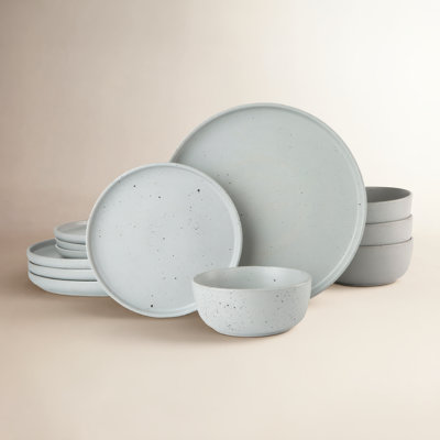  Mathilde 12 Piece Dinnerware Sets, Speckle Matte Dish Set