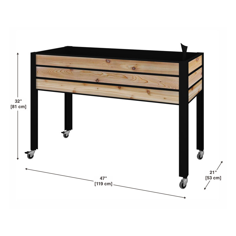 Pot à fleurs en cèdre auto-arrosant 21 po x 47 po x H 32 po (manchon)