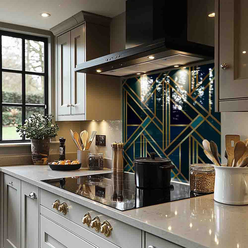 Geometric Pattern Splash Back, 65cm L x 60cm W