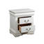 Table de chevet 2 tiroirs en blanc - Structure en pin massif pour l'organisation de 2 tiroirs en bois Elegance