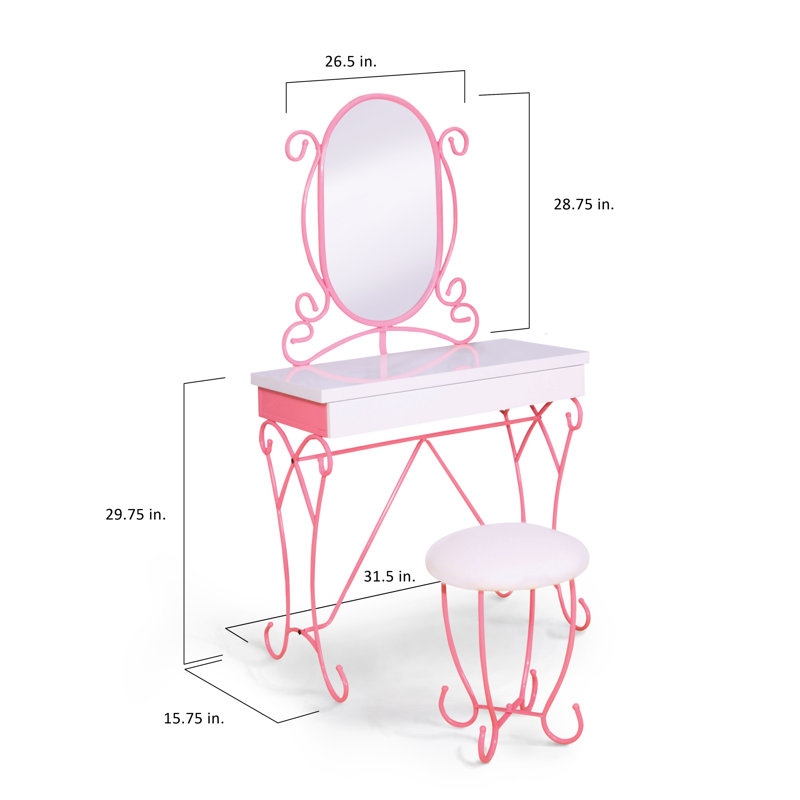 Ensemble coiffeuse avec miroir Jordy