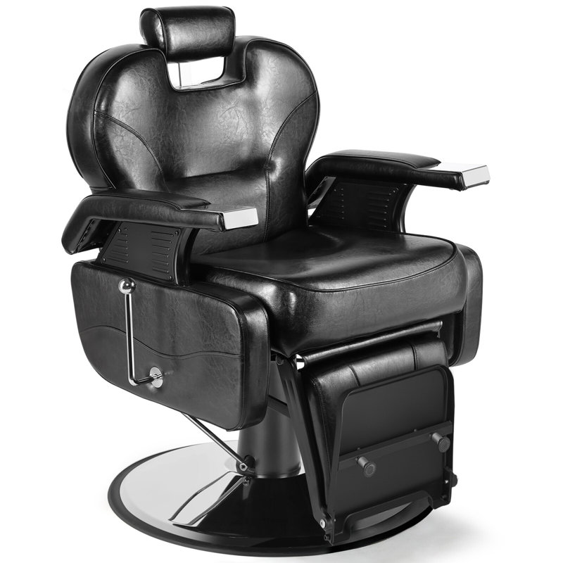 Fauteuil de barbier à hauteur réglable noir