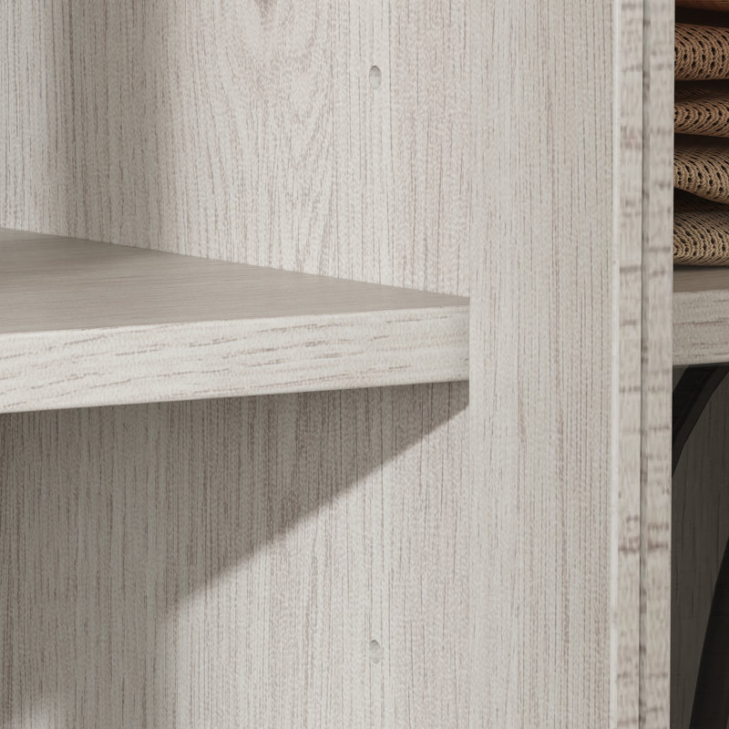 3 Piece Corner Closet System With Tempered Glass Doors And Drawers And Shelves