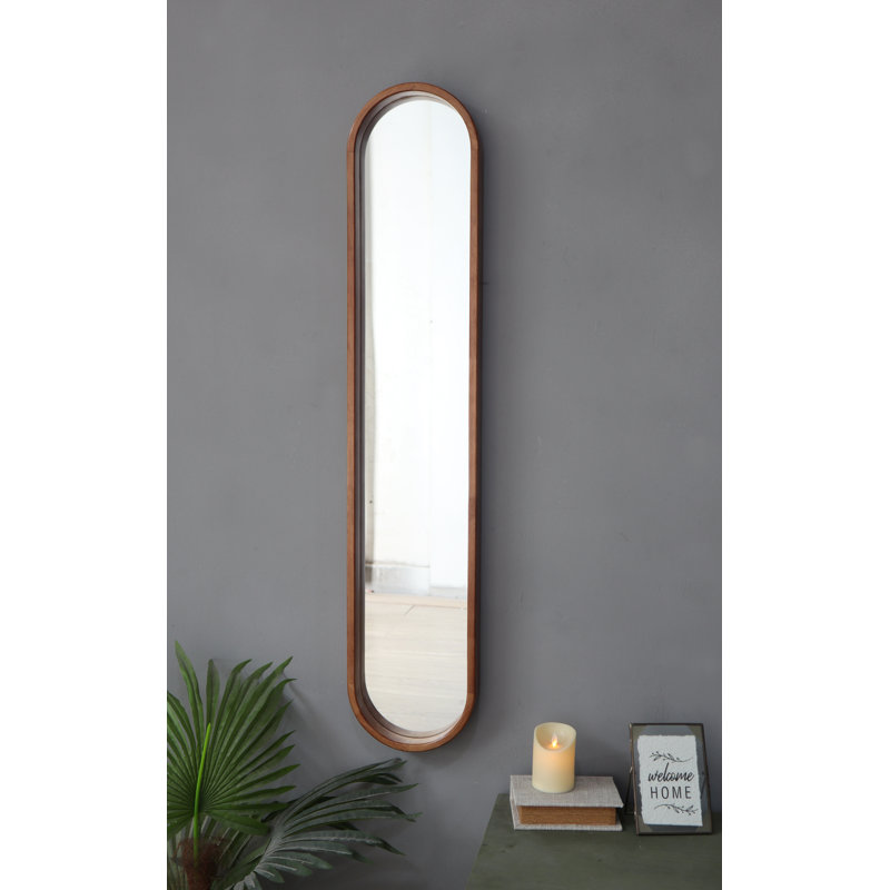 Miroir décoratif en caoutchouc avec cadre ovale allongé