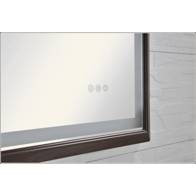 LED Bathroom Mirror With Aluminum Frame, Wall Mounted Vanity Mirror, Anti-Fog, Memory, 3 Colors, Stepless Dimmable