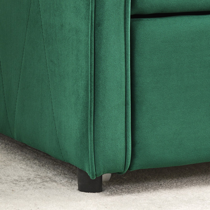Stanwood Upholstered - Twin Size Daybed with Tufted Trundle, Green, Twin