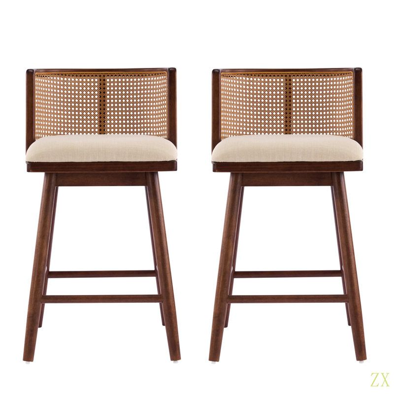 Tabouret de bar d'intérieur rembourré Talia, Brun