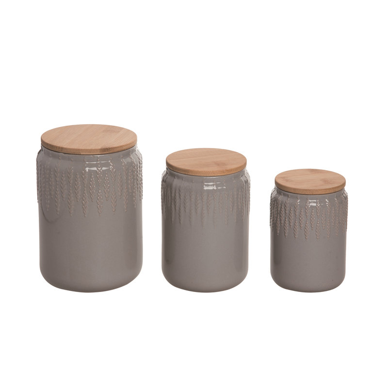 Ensemble de 3 pots en céramique Transpac Brown