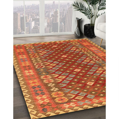 Tapis oriental multicolore tissé à la machine Oriental