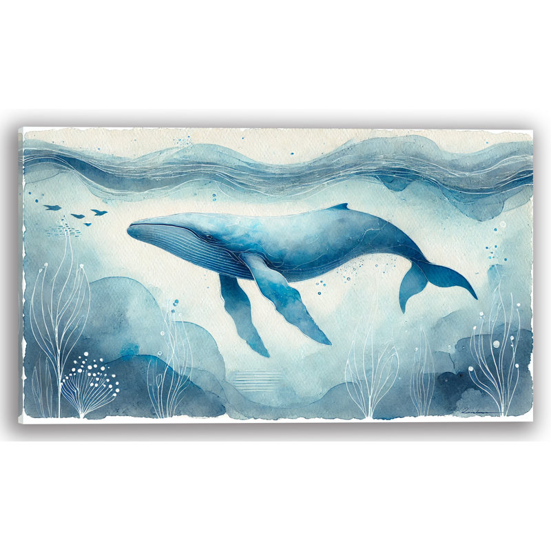 «Deep Sea Grace», baleine sur toile tendue, H 20 po x l 40 po
