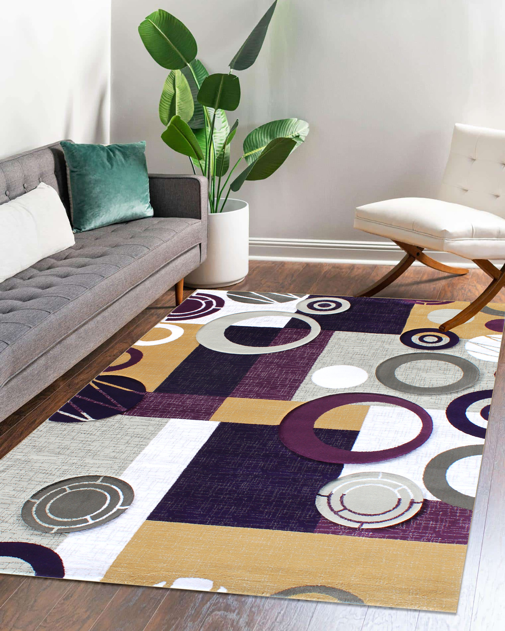 Orren Ellis Jep Abstract Purple Area Rug & Reviews Wayfair