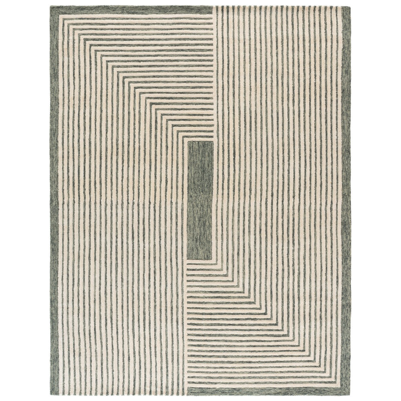 Metro 389 Hand Tufted 80% Wool; 20% Cotton Geometric Rug, Rectangle 8' x 10'