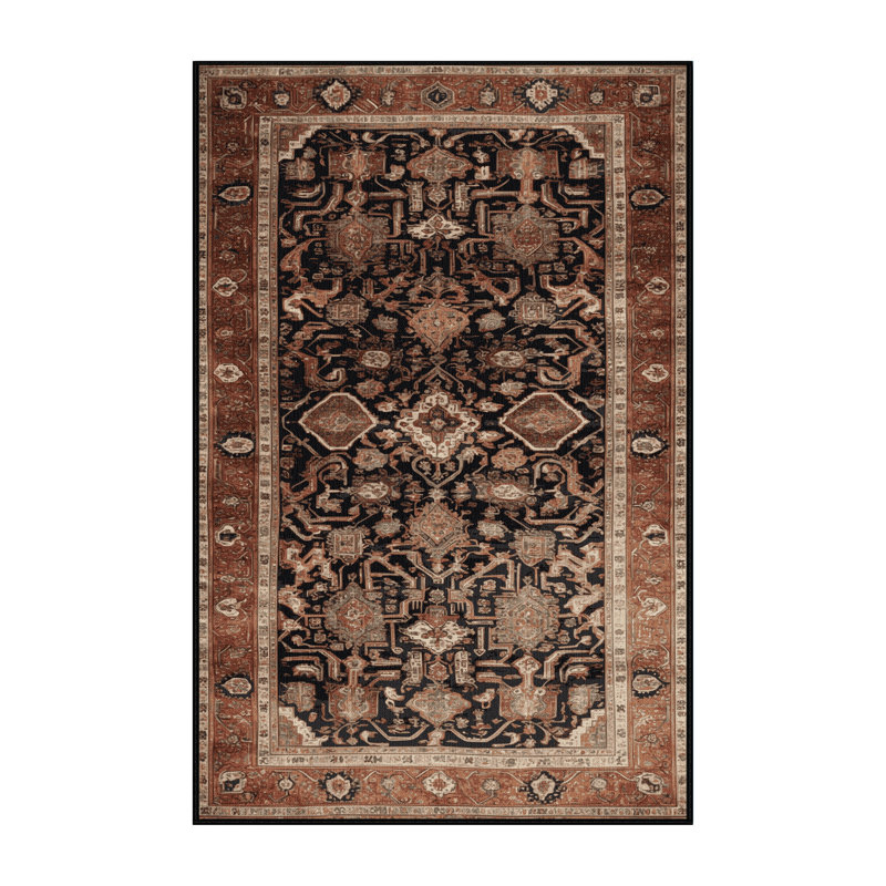 Tapis brun lavable à la machine, Rectangle 7 pi x 9 pi
