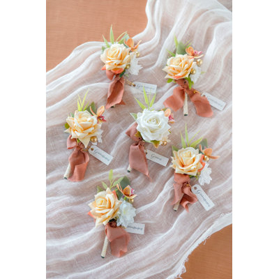 Boutonnières Ling's Moment en terre cuite coucher de soleil