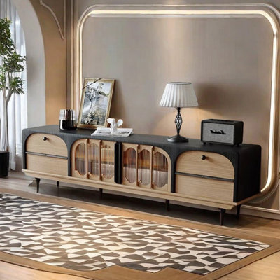 Retro design solid wood TV cabinet