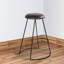 Tabouret de comptoir moderne de 26 po de hauteur, revêtement en cuir véritable, structure en métal, coutures de baseball