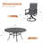 Bachus 8-Person Patio Dining Set with 60" Round Dining Table and 8 Swivel PVC-coated polyester Dining Chairs-2036348446