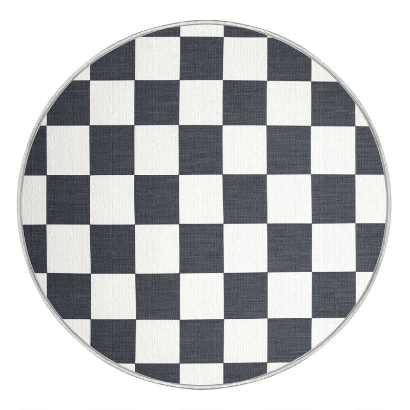 Tapis botanique lavable à la machine, Rond 4 pi