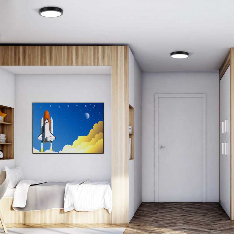 Plafonnier encastré à 1 lumière DEL Leitner - Conception minimaliste moderne, éclairage sans clignotement, profil bas, parfait pour les appartements, les lofts et les petits espaces