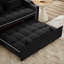 1 canapé-lit pliable polyvalent en 3 longueurs, canapé-lit moderne en velours, dossier réglable, avec port USB, cendrier et support pour téléphone pivotant (noir)