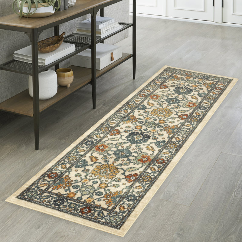 Benton Washable Beige Accent Rug, Runner 2' x 6'