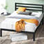 Mia Metal Platform Bed Frame With Headboard, Wood Slat Support, No Box Spring Needed, Easy Assembly, Queen