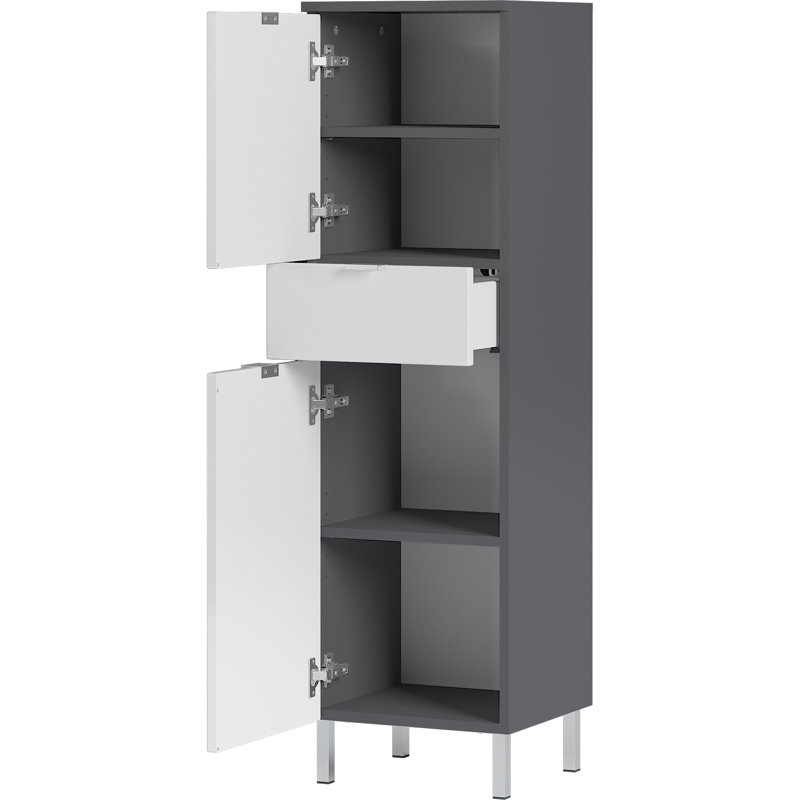 Midgett Bathroom Cabinet, Graphite/White