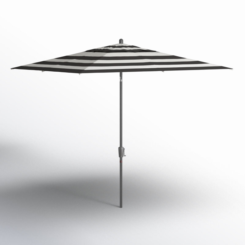 Natalie 103'' x 78'' Rectangular Market Umbrella, Starring Gray, Black Stripe Sunbrella®