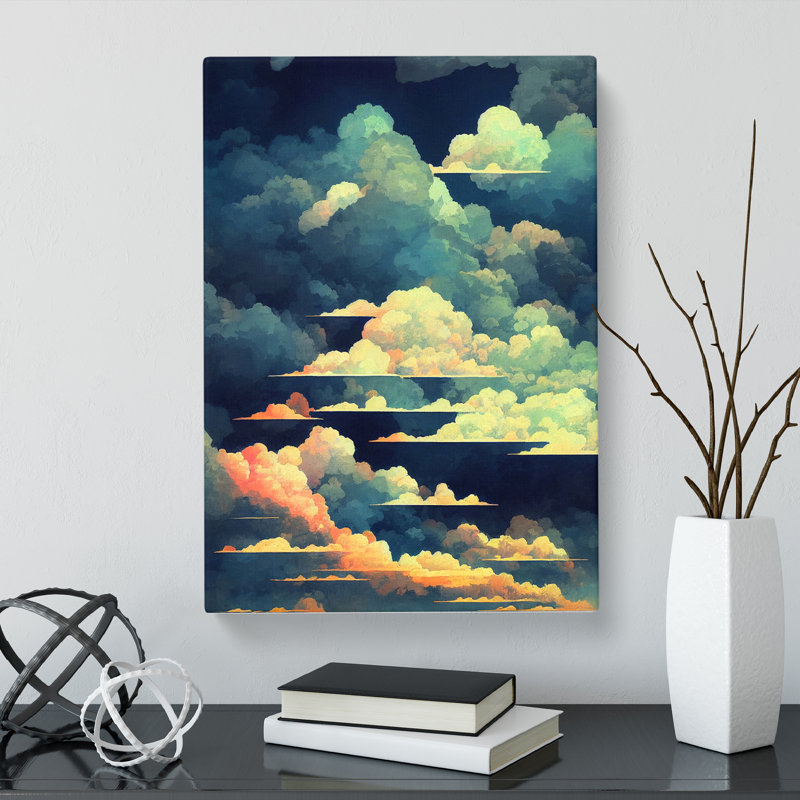 Watercolour Cloudy Sky - Wrapped Canvas, 60cm H x 40cm W x 3cm D