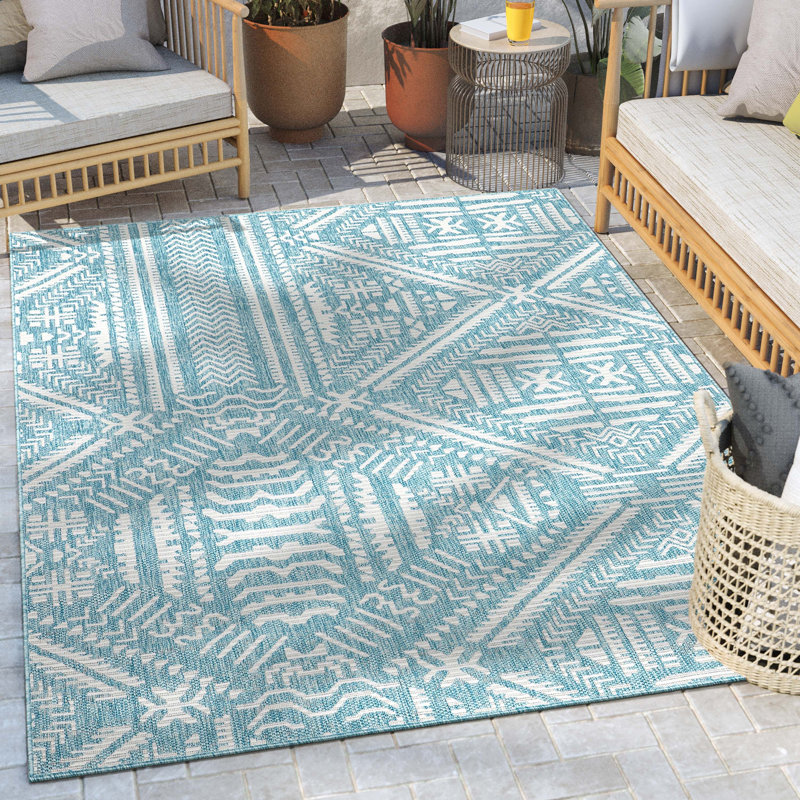 Well Woven Medusa Khalo Geometric Flat-Weave Indoor/Outdoor Area Rug, Rectangle 160 x 220cm