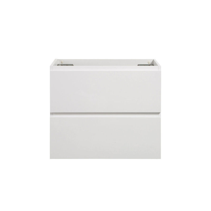 Meuble-lavabo mural sans lavabo - 24W-201. Blanc, 2 tiroirs. Pré-assemblé avec 20% d'espace étendu et fonction blanc sans 24 W 201, tiroirs, pré-assemblé, simplicité moderne, rangement