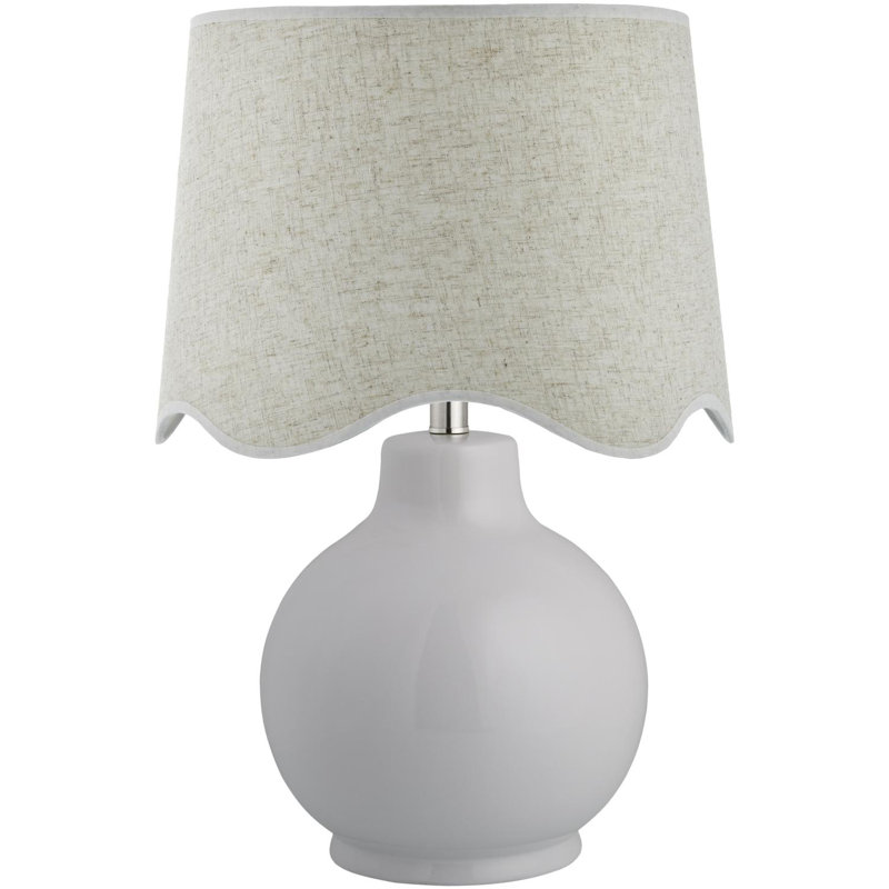 Lampe de table Canvey Maura, Blanc, Beige, H 22 po x l 15 po x P 15 po