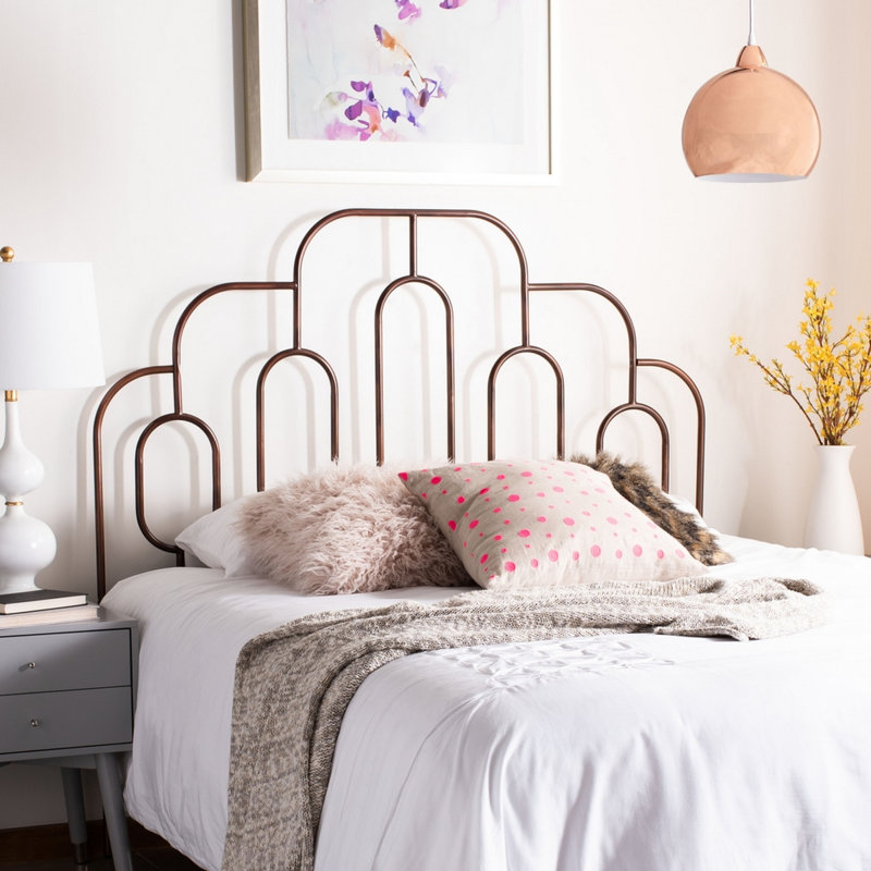 Magdeline Metal Headboard, Antique Bronze, Full