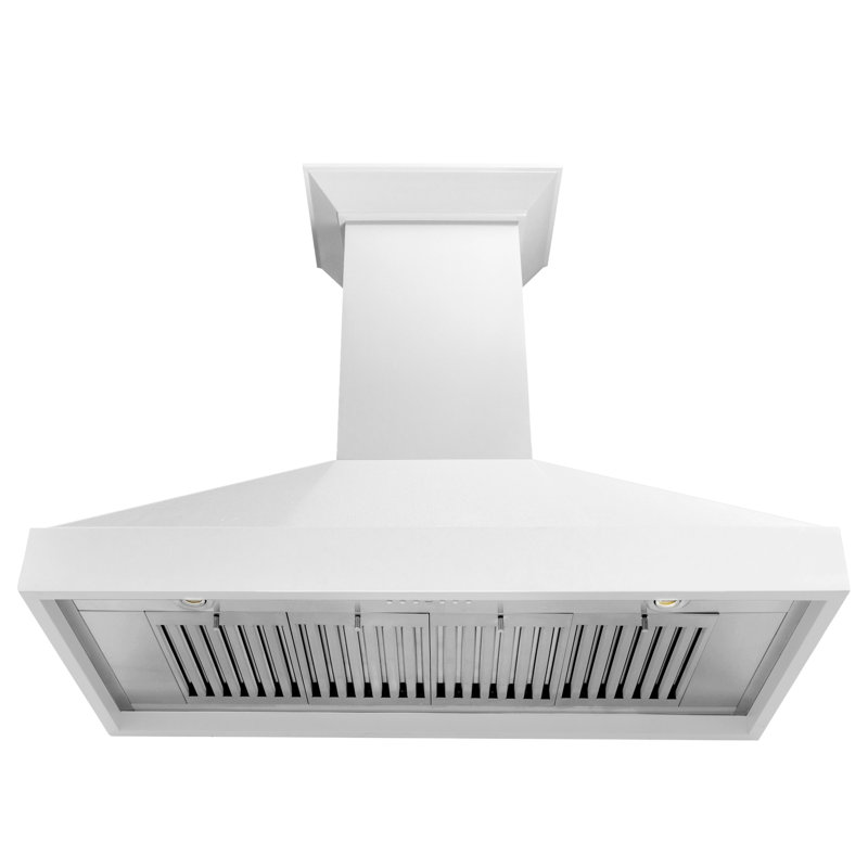 ZLINE 48 in. Wooden Wall Mount Range Hood in Smooth Bright White Finish