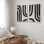 «Geomet Line Shape» Mid Century Modern Black Spiral Abstract Neutral Decor, encadrée sur toile, 2 pièces-96427522-96427523