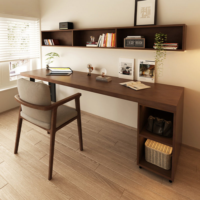 Bureau de direction rectangulaire en bois massif brun noisette, H 29,53 po x l 78,74 po x P 23,62 po
