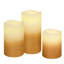 Bougies en cire à DEL dorées à piles - 3 pièces