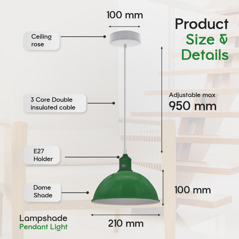 Lawrence 1 - Light Single Pendant, Green