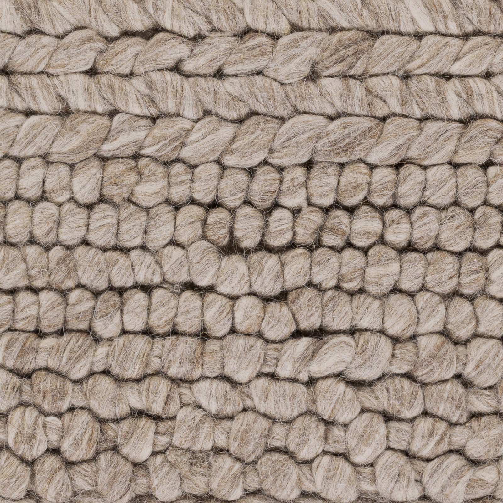 Zekia Taupe Hand-Woven Wool Rug, Rectangle 5' x 8'