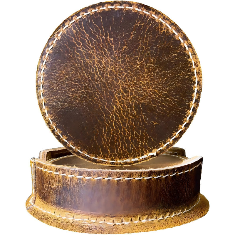 Sous-verres en cuir pour boissons - Cup Coasters Table basse Table de cuisine, cadeaux pour la maison et le bureau Sous-verres faits à la main