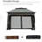11' X Pop Up Canopy Gazebo, Outdoor Patio Shelter With Removable Zipper Netting. Instant Tent For Backyard, Garden. Dark Gray. 114 Sq Ft Shade, Carry Bag Supplied Pop-Up Canopy, Gazebo Zippered Net.