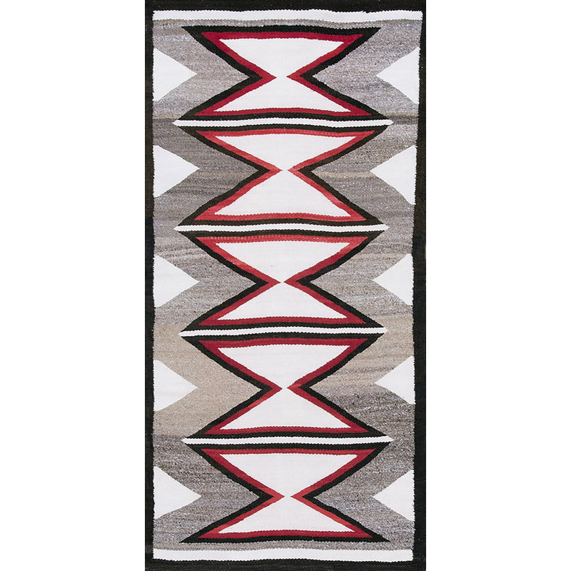 Tapis antique antique à tissage plat Navajo