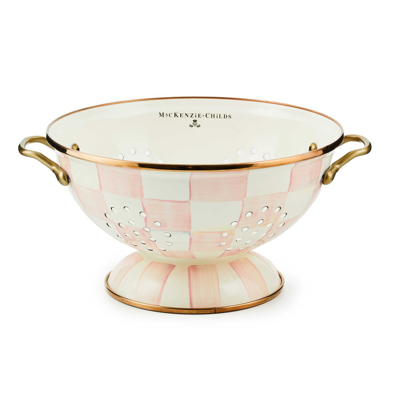 Rosy Check Colander, 5.5"H x 11.5"W x  9.5"D