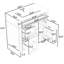 Meuble-lavabo de salle de bain avec lavabo supérieur, 2 tiroirs et un tiroir basculant-655137009