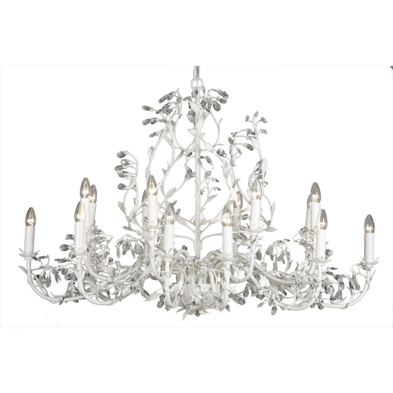 Clemmer 18 - Light Candle Style Chandelier, Frosted White