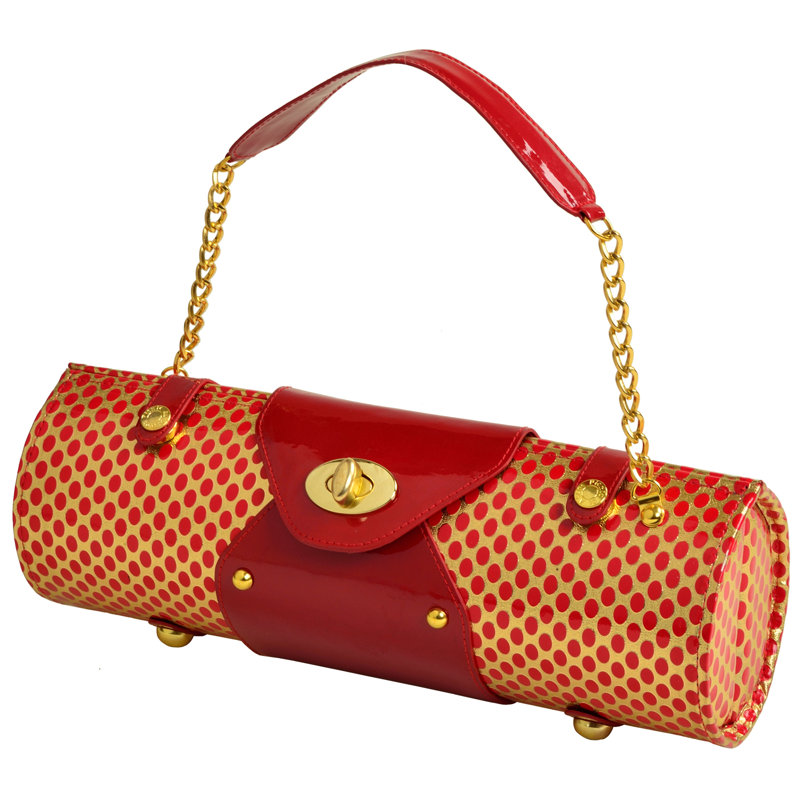 Patent Wine Carrier/Purse, Red
