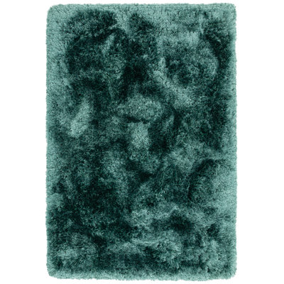 Plush Deep Pile Shaggy Petrol Blue Rug