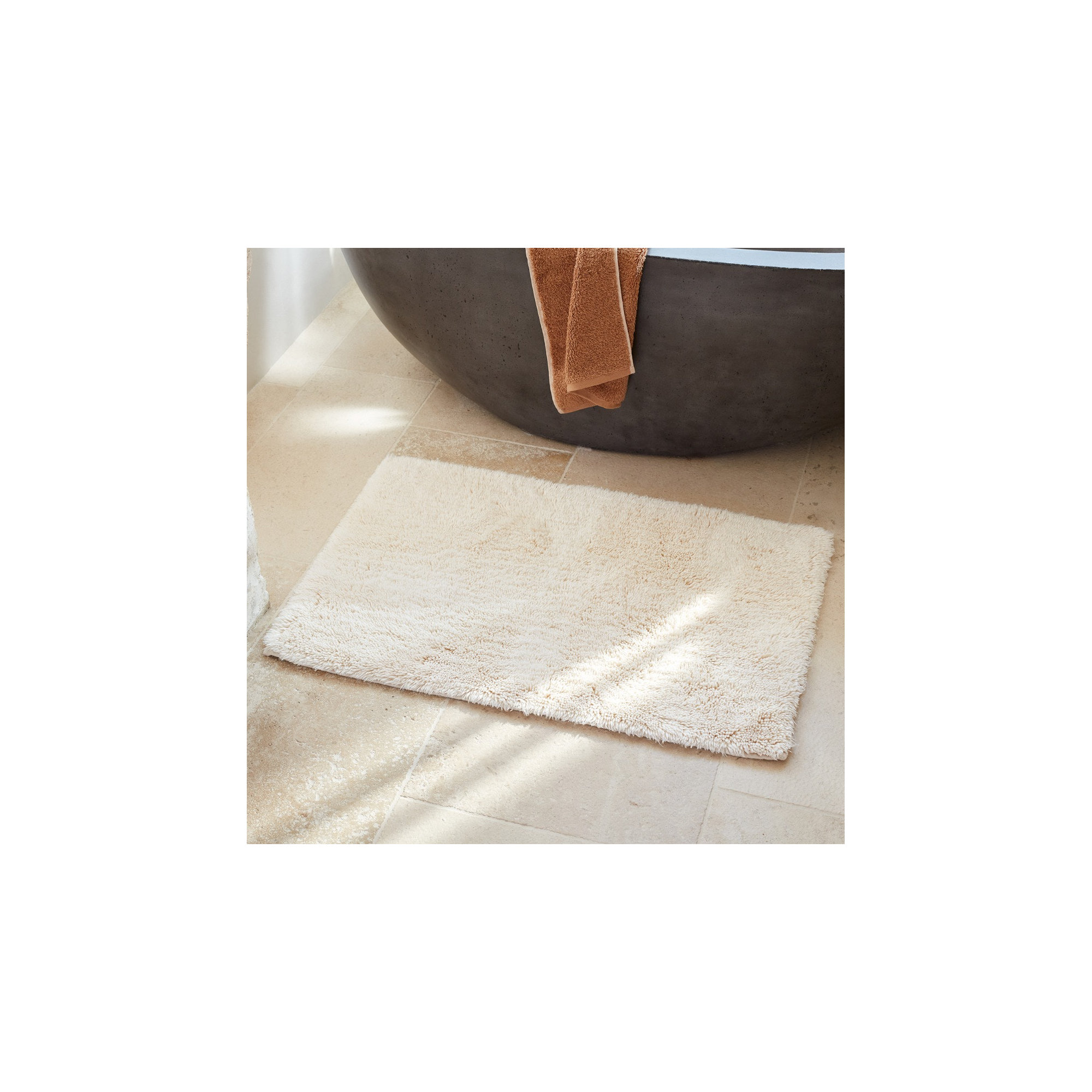 Shag Organic Bath Rug, 36" L x 24" W, Undyed