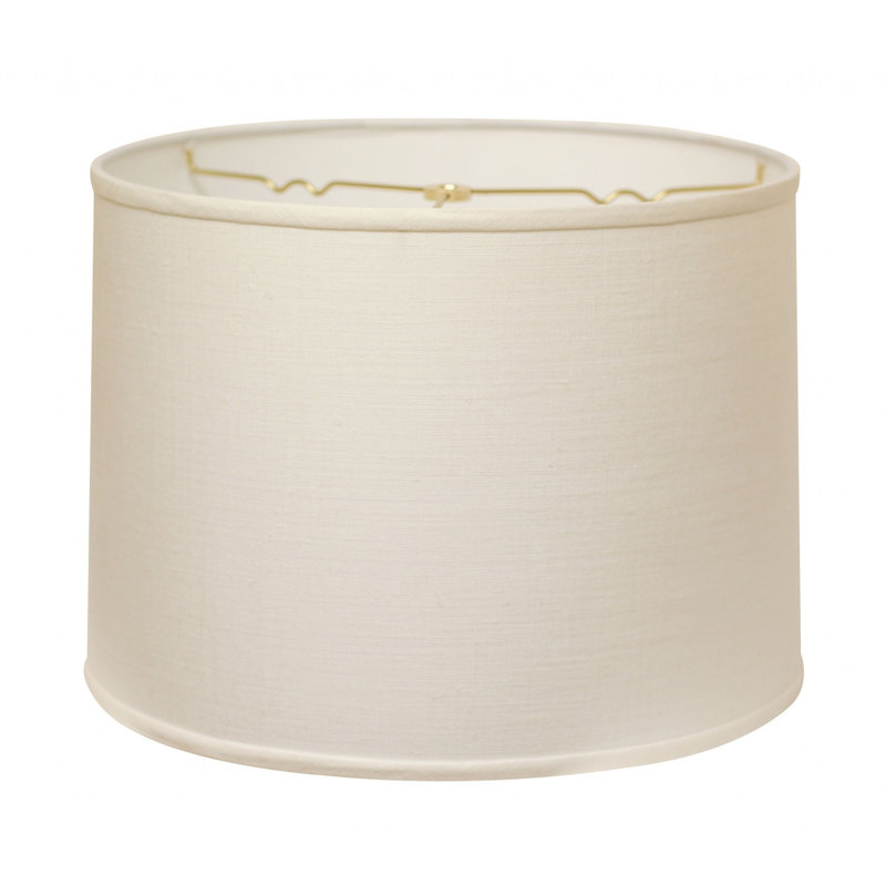 Abat-jour tambour en lin blanc, H 10 po x l 14 po